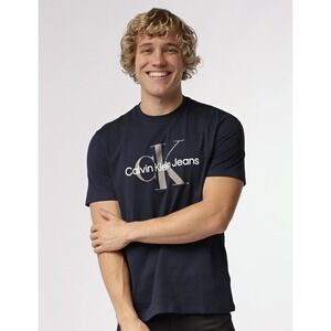 CALVIN KLEIN MONOLOGO CREW NECK TEE DARK SAPPHIRE